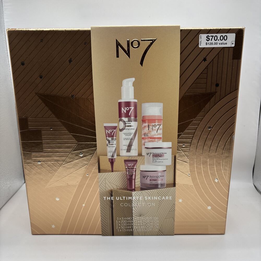 NEW IN BOX No 7 The Ultimate Skincare Collection Gift Set 6 Pieces Exp. 02/27